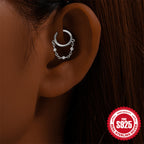 S925Pure Silver Tassel Piercing Earrings Hoop for Women Trendy Fashion Seamless Hoop Piercing Nose Ring Round Ear Cuff