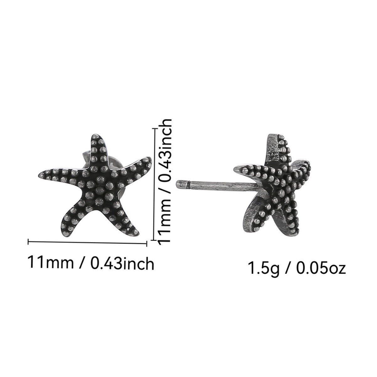 E0718 Summer Ocean Elements Ancient silver Starfish Earrings for Women Fashion Minimalist Style Ear Jewelry