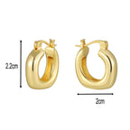 E0612 Stylish and Simple U Shaped Glossy Earrings Women's Brass Gold Plated Earrings