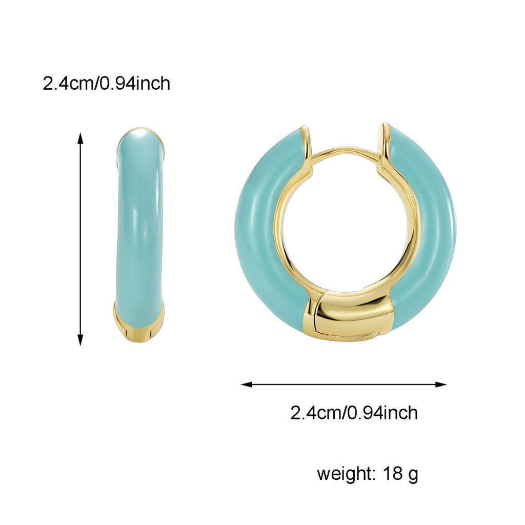E0502 Simple Style Earrings for Women Fashion Resin Hoop Earrings