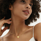 N0287 Elegant Simple Fashion Heart Necklace for Women Brass Gold Plated26English Letter Heart-shaped Collarbone Chain