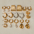 2H Stainless Steel Earrings Pearl Earrings Women's Design Accessories