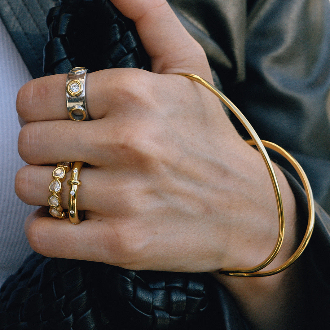 gold Bracelet Non-Fading Stainless Steel Jewelry Line Open Bracelet Accessories