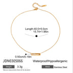 Rhinestone Necklace Non-Fading Collarbone Chain Stainless Steel Jewelry