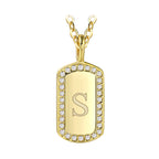 N0046 Gold-plated26Letter Square Necklace for Women, Simple Design English Choker Jewelry