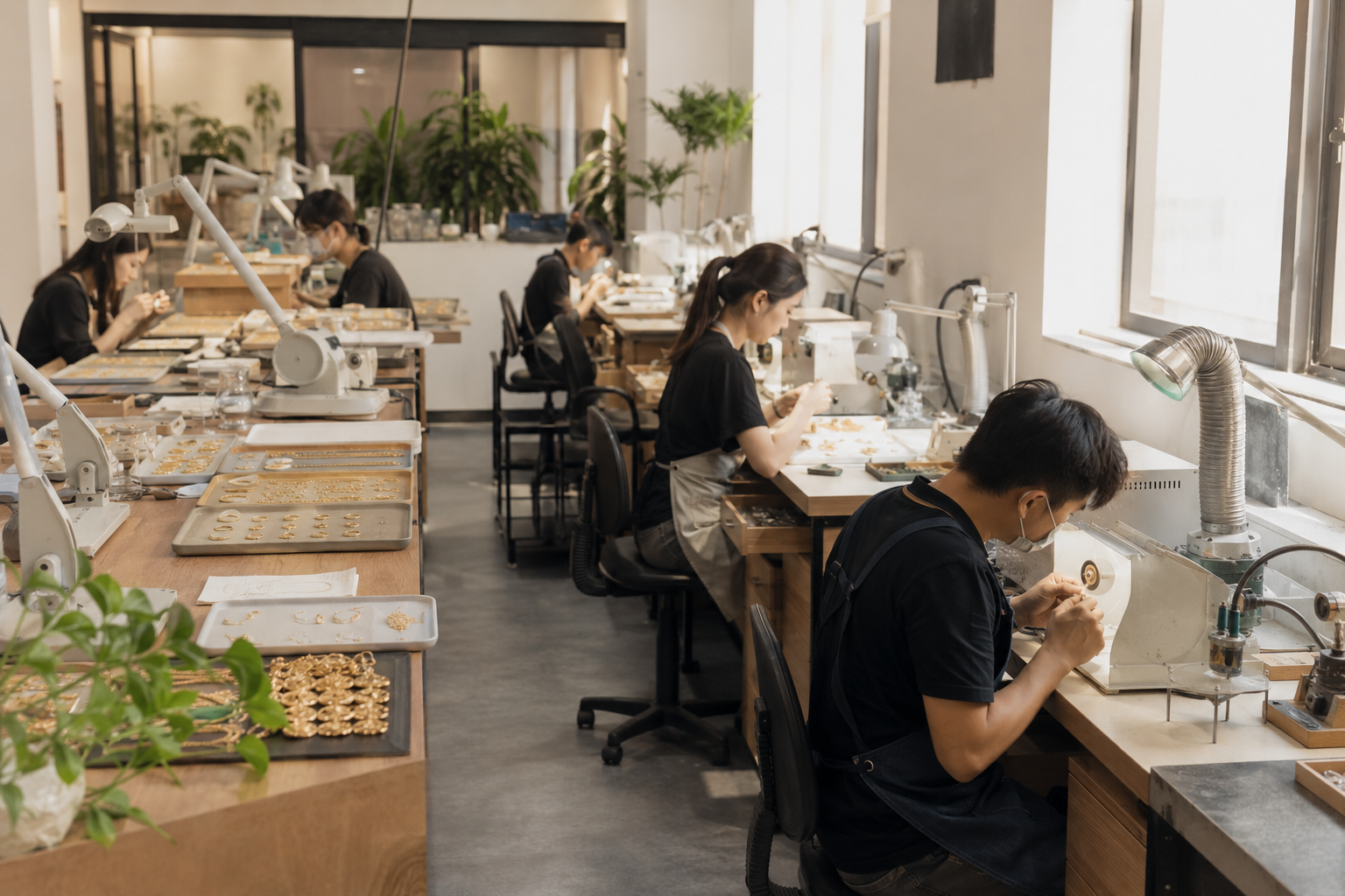 Professional fashion jewelry production workshop for wholesale and custom orders