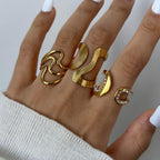 Stainless Steel gold Exaggerated Ring Jewelry rings