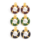 2H Oil Drop Door Handle Earrings Non-Fading Ear Studs Stainless Steel Jewelry