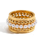 Zircon Ring Non-Fading Lace Stainless Steel Jewelry for Women ring