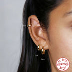 s925Pure Silver Minimalist Round Wide Ear Cuff Hoop Earrings Hot Sale Geometric Small Smooth Earrings Jewelry