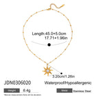Original Design Necklace Collarbone Chain Stainless Steel Sun Earrings Jewelry for Women