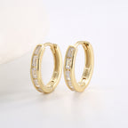 14K Gold-Plated 925 Sterling Silver Square Zircon Earrings — design detail
