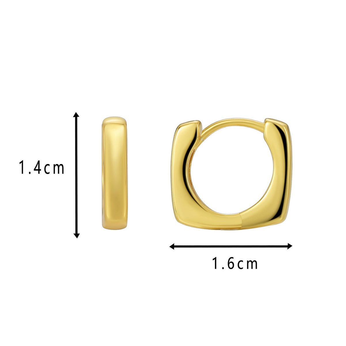 E0584 Fashion Geometric Square Earrings for Women Creative Minimalist Style Simple Ear Clips