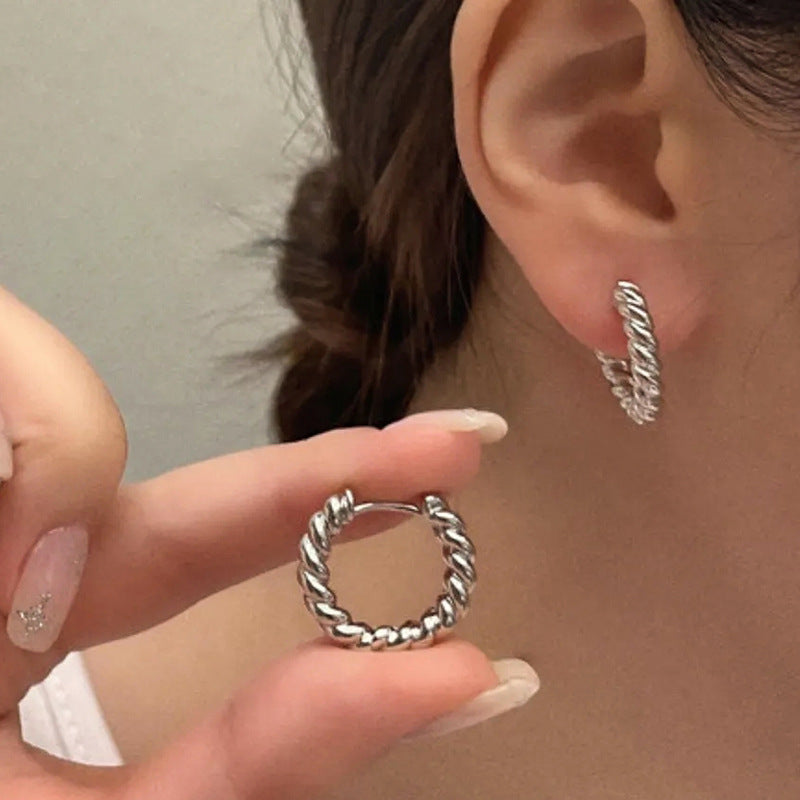 Stainless Steel Circle Earrings Ear Jewelry Stud Design Accessories