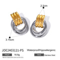 Stainless Steel Earrings in 18K Gold-Plated — Modern Classic — alternate product view — jewelry finish and design detail