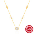 925 Sterling Silver Zircon Star Point Necklace Collarbone Chain — collection product image 06