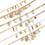 Stainless Steel Pearl Heart Necklace Oil Drop Collarbone Chain Jewelry