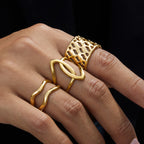 gold Stainless Steel Ring Jewelry for Women, Non-Fading ring