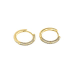 E0198 Hot Selling Circle Earrings Brass Gold-Plated Jewelry Full Diamond Zircon Texture18mm Hoop Earrings