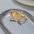 2H Stainless Steel Love Heart Ring Non-Fading Jewelry for Women ring Ornament