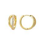 SE0040 S925Silver Hollow Zirconia Simple Earrings for Women Plated14K Gold Design Sense Earrings