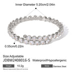 Stainless Steel Zircon Bracelet Open Bangle bracelet