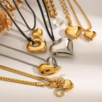 Stainless Steel Heart Pendant Necklace Collarbone Chain Jewelry necklace