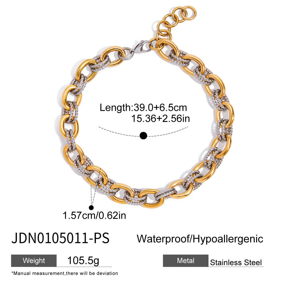 Stainless Steel Color Block Bracelet Necklace Metal bracelet