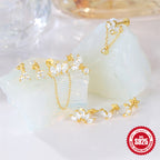 S925Sterling Silver Horse Eye Inlaid Diamond Crown Double-Sided Wearable Soft Bone Threaded Piercing Ear Bone Stud New Earrings for Women