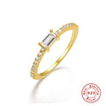 Classic Zircon 925 Sterling Silver Ring — design contour — jewelry finish and design detail