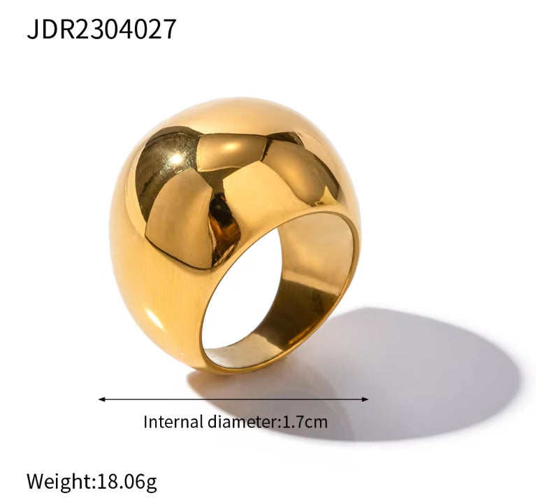 Minimalist gold Steel Color Series Stainless Steel Plain Ring Jewelry