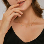 N0181 Japanese Style Water Drop Tassel Dynamic Necklace for Women New Layered Micro Inlaid White Zircon Pendant Simple