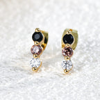 Gold-Plated Brass Minimalist CZ Earrings — Contemporary Edit featuring cubic zirconia detailing