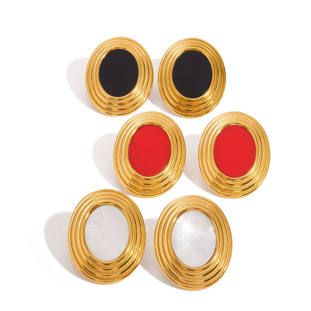 Stainless Steel Mother-of-Pearl Earrings Jewelry for Women Non-Fading