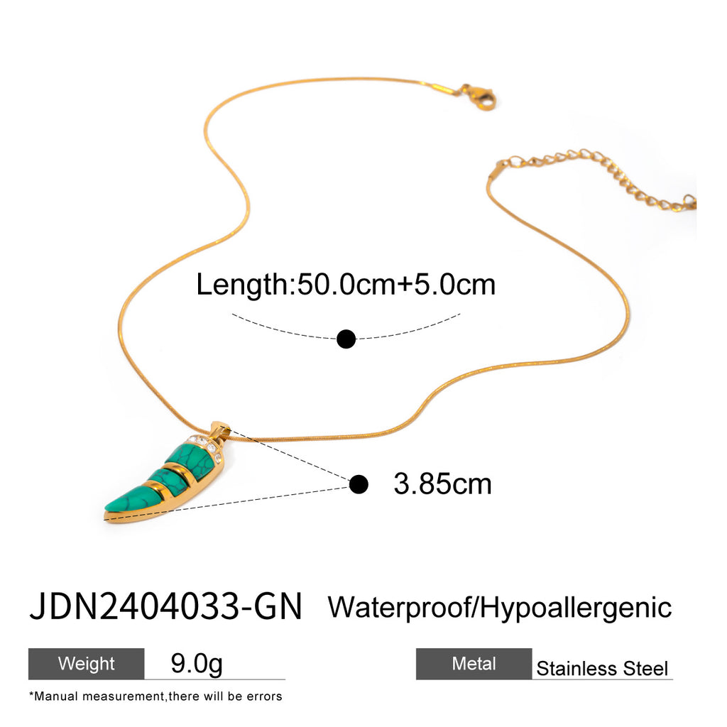 Stainless Steel Card Heart Necklace Collarbone Chain Jewelry Non-Fading