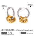 Enamel Stainless Steel Gold-Plated Hoop Earrings — close-up detail — jewelry finish and design detail