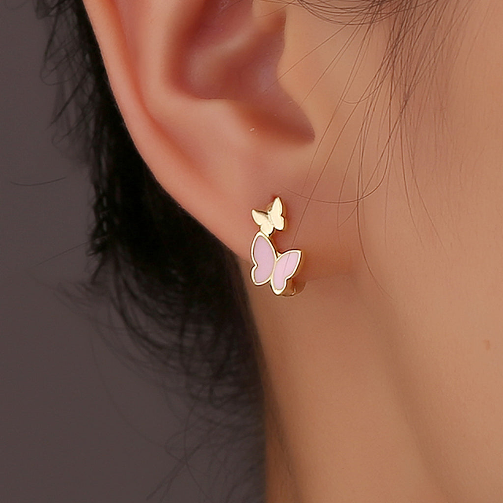 SE0264  S925Silver Fashion Butterfly Earrings Design Sense Ear Jewelry