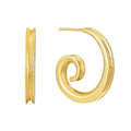 Gold-Plated Brass Spiral Stud Earrings with gold-tone brass construction