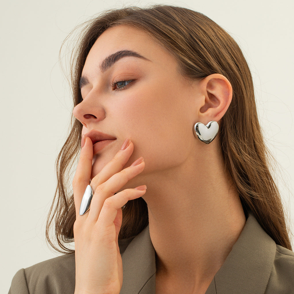 2H Trendy Simple Retro New Style18K Gold Rectangular Earrings for Women Trendy Minimalist Style Jewelry