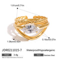 Gold-Plated Stainless Steel Layered Stacking Ring — alternate angle — jewelry finish and design detail