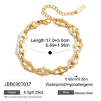 18k Zircon Bracelet Non-Fading Stainless Steel Jewelry for Women