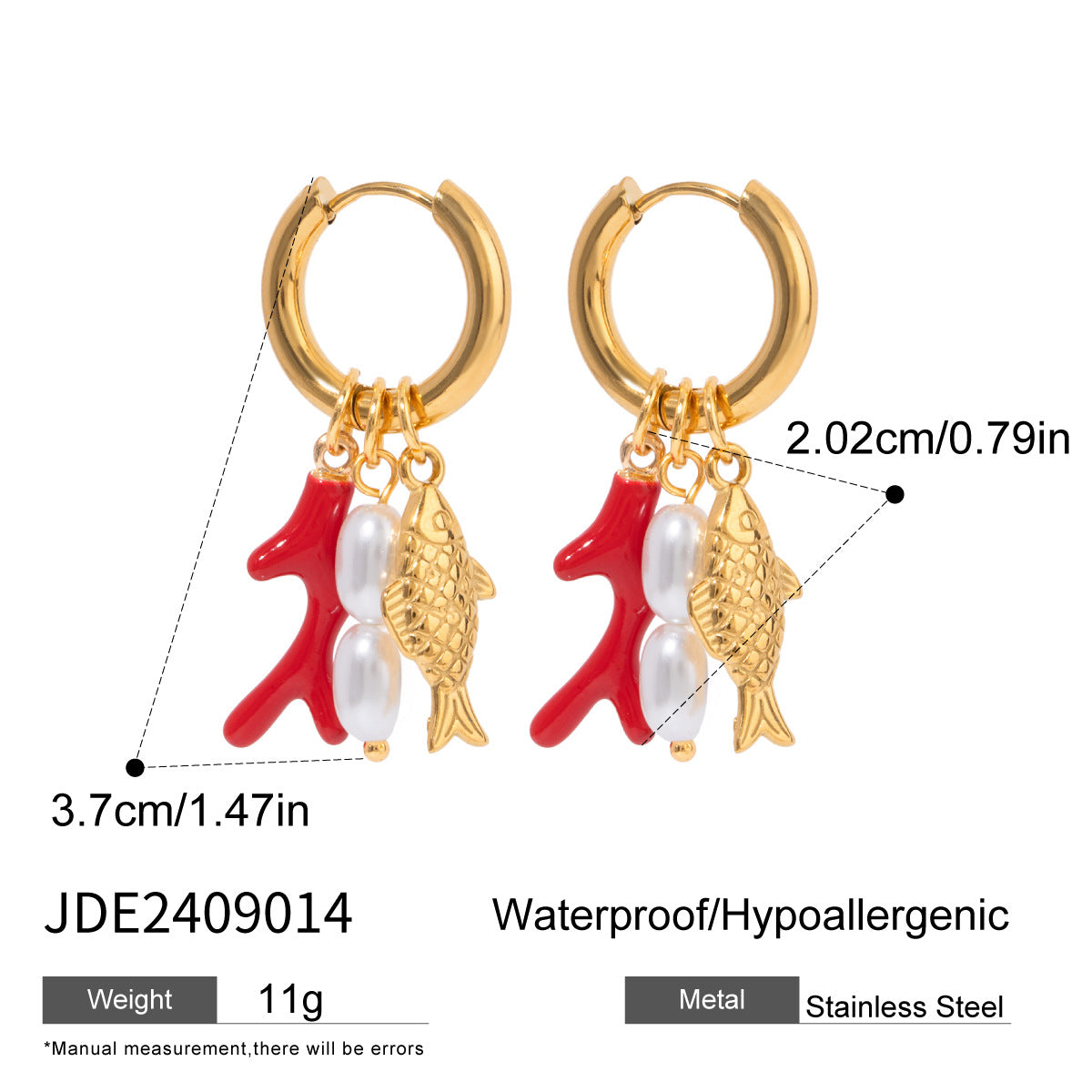 Gold-plated Earrings Beach Vacation Earrings Stainless Steel Jewelry