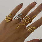 Stainless Steel Snake Ring Open Ring rings