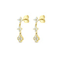 Floral Stud 925 Sterling Silver Earrings Wholesale 53862 — jewelry design view 06