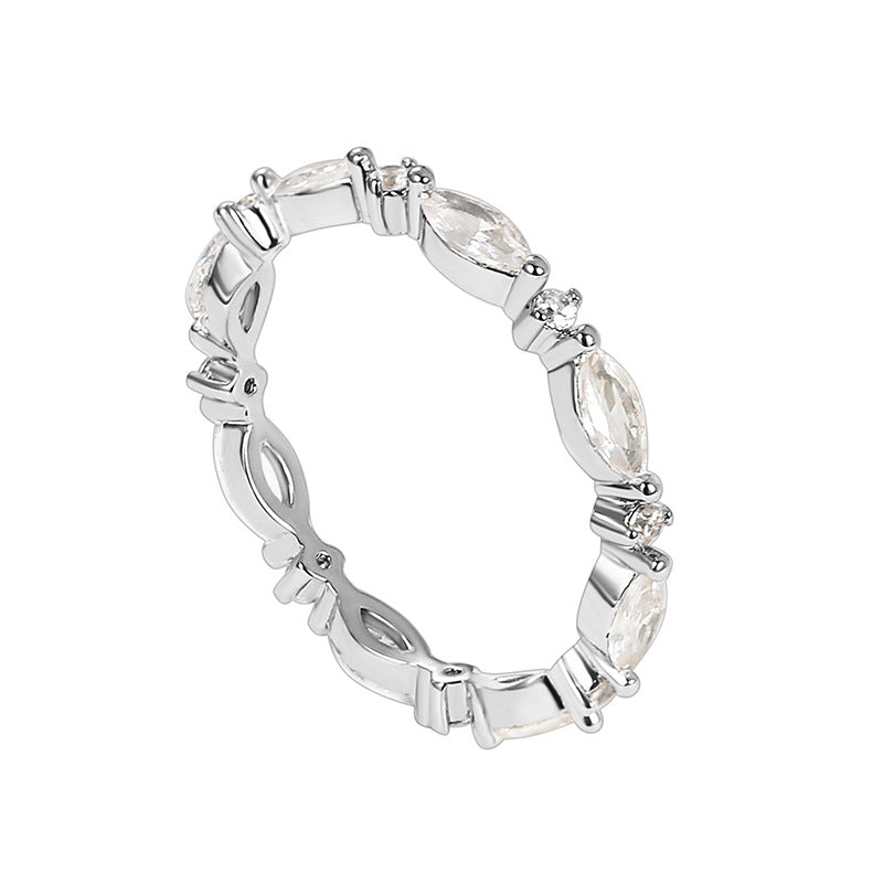 R0259 Hot Selling Fashion Geometric Horse Eye Zircon Ring for Women Direct from Manufacturer