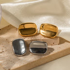 18k Gold Stainless Steel Minimalist Rectangular Earrings Non-Fading Polished Earrings for Women Fashion Versatile Accessories