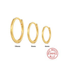 Minimalist Smooth 925 Sterling Silver Hoop and Ear Cuff Set — pair presentation — jewelry finish and design detail