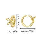 SE0265 S925Silver plating14K Gold Cute Bow Earrings