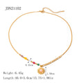Sunburst Stainless Steel Lariat Gold-Plated Necklace — product styling — jewelry finish and design detail