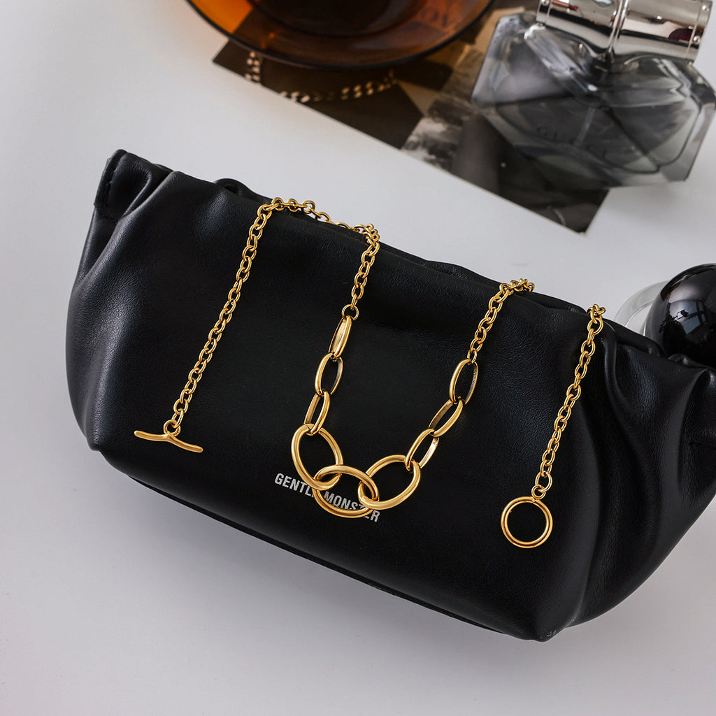 2H Stainless Steel Metal Chain Necklace Collarbone Chain Non-Fading Jewelry